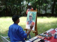 Live Portrait Painting using Watercolour by Anil Naik