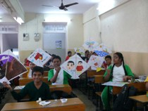 Art to Schools, Kite Painting Demonstration by Chitra Vaidya at Madhavrao Bhagwat High School, Vile Parle, Mumbai