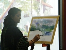 Live watercolour painting demonstration by Chitra Vaidya