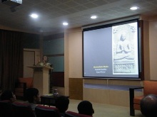Painting demonstration by Chitra Vaidya at Madhavrao Bhagwat High School, Mumbai