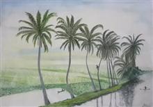 Kochi Rice Fields, Painting by Bhalchandra Bapat