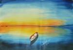 Tranquility, painting by Dedeepya John, Acrylic on Canvas, 11 X 17 inches