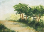 Landscape by Deepak Acharya, Watercolour on Paper, 9 x 13 inches