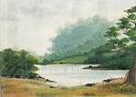 Landscape by Deepak Acharya, Watercolour on Paper, 9 x 13 inches