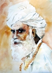 Grace of The Age, painting by Jitendra Sule, Watercolor on Handmade paper, 14 X 10 inches