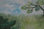 Breezy Field by Kalidhas Arumugam, Water Color on Paper, 14 x 9 inches