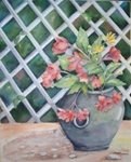 Out in My Garden, Painting by Madhvi Dhanak, Watercolour on Paper, 21 X 18 inches