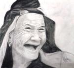 The Happiness, painting by Nilesh Potdar, Charcoal on paper, 8.3 x 11.7 inches