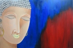 The Buddha, painting by Pallabee Borgohain, Oil on Canvas, 20 X 30 inches
