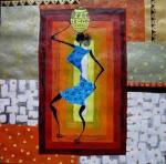 Woman I, painting by Prachi Gorwadkar, Acrylic on Handmade paper, 19.5 X 19.5
