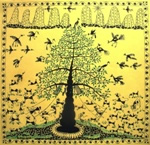 Tree of Life, painting by Prachi Gorwadkar, Poster Colors on Card Sheet, 13.2 X 13.2 inches