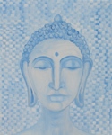 Buddha by Ritu Agarwal, oil on canvas, 20 x 16 inches