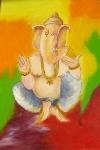 Ganpati by Ritu Agarwal, oil on canvas, 15 x 22 inches