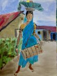 Dombarien, painting by Sachin Dange, Watercolor on Paper, 15 X 11 inches