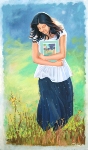 Dream Girl, painting by Sunil Kulkarni, Oil on canvas, 48 X 30 inches