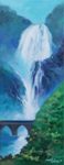 Dudhsagar - waterfall, painting by Sunil Kulkarni, Oil on canvas, 24 X 12 inches