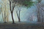 Foggy Way, painting by Sunil Kulkarni, Oil on canvas, 24 X 36 inches