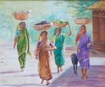 Struggle, painting by Sunil Kulkarni, Water Colour on Paper, 14 X 14 inches