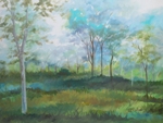 The Blue Tree, painting by Sunil Kulkarni, Oil on canvas, 16 X 18 inches