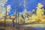 The Golden Tree, painting by Sunil Kulkarni, Oil on canvas, 14 X 18 inches