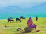 Vasundhara, painting by Sunil Kulkarni, Oil on canvas, 36 X 48 inches