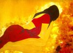 Emotion - Lady in dreams, painting by Utpal Mazumder, Oil on Canvas, 27 x 33.5 inches