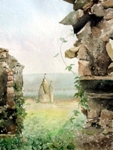 Destination, painting by Jitendra Sule,  Watercolor on Handmade paper, 20 X 14 inches