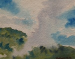 Clouds, Landscape Painting by M. K. Kelkar, Watercolour on Paper, 5.5 X 7