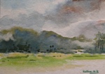 Clouds Sky, Landscape Painting by M. K. Kelkar, Watercolour on Paper, 7 X 9.5