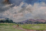Clouds Sky, Landscape Painting by M. K. Kelkar, Watercolour on Paper, 9.5 X 13