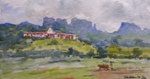 Landscape, Painting by M. K. Kelkar, Watercolour on Paper, 7.5 X 14