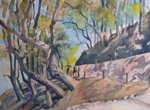 Road in Masoori, Landscape Painting by M. K. Kelkar, Watercolour on Paper, 14 X 10.5