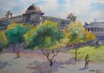 Ruins of Chitod Palace, Landscape Painting by M. K. Kelkar, Watercolour on Paper, 13.5 X 20