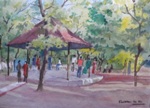 Tikujiniwadi, Landscape Painting by M. K. Kelkar, Watercolour on Paper, 13 X 19