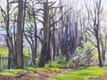 Trees in Yaroslavl, Landscape Painting by M. K. Kelkar, Watercolour on Paper, 9.5 X 12.5