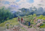 Way to Jungle, Landscape Painting by M. K. Kelkar, Watercolour on Paper, 14 X 20
