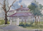 House in Village, Rural Life Painting by M. K. Kelkar, Watercolour on Paper, 10 X 14