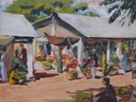 Vegetable Market, Rural Life Painting by M. K. Kelkar, Watercolour on Paper, 7.5 X 10