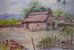 Village in Goa, Rural Life Painting by M. K. Kelkar, Watercolour on Paper, 14 X 21