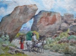 Way through the Rocks in Hyderabad, Rural Life Painting by M. K. Kelkar, Watercolour on Paper, 13.5 X 18