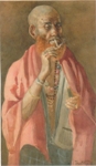 Tandri, Figurative Painting by Vasudeo Kulkarni, Water Colour on Board, 18 X 11