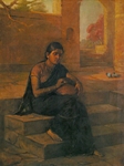 Virihini, Figurative Painting by Vasudeo Kulkarni, Oil on Canvas, 45 X 34