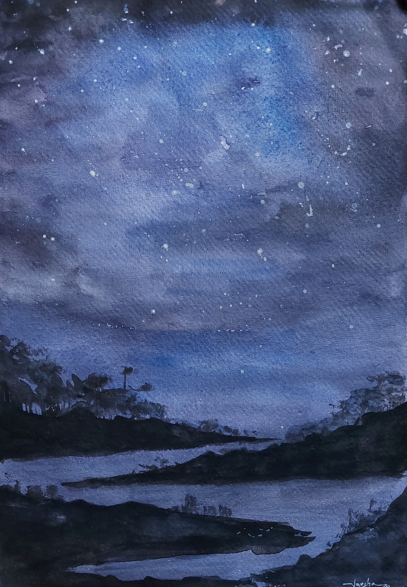 Painting by Varsha Shukla - The Night Sky