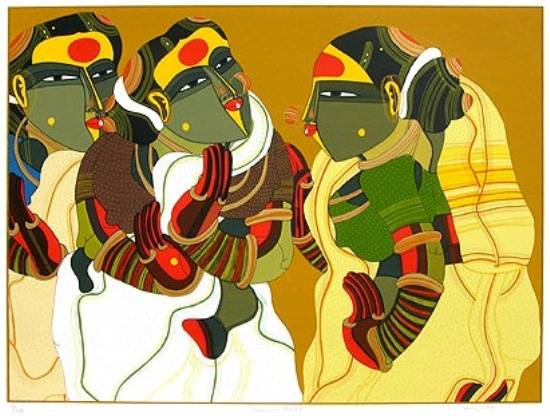 Limited Edition Print by Thota Vaikuntam - Women in Gossip