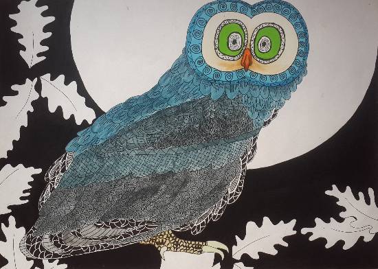 Painting by Kusum Nilesh Saini - Owl