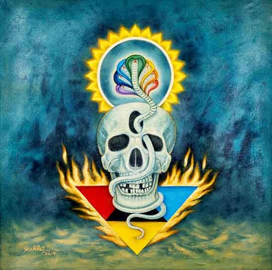 Painting by Shahraj M - Skull of God (Dedicated to Fredrich Nietzsche)