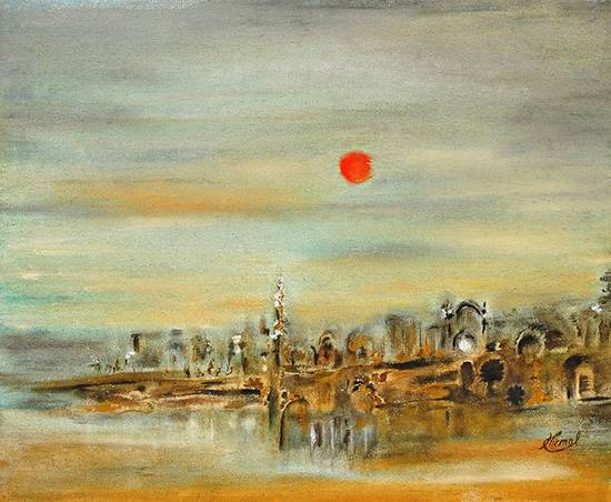 Painting by Nirmal Pathare - Before Sunset