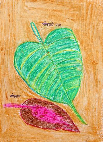 Painting by Vaishali Davare - Object drawing - leaf