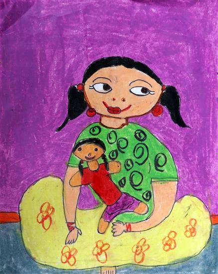 Painting by Liyana Sarkar - Mom and Me