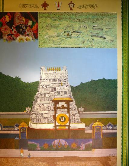 Painting by Sandhya Ketkar - Tirupati Gopuram entrance